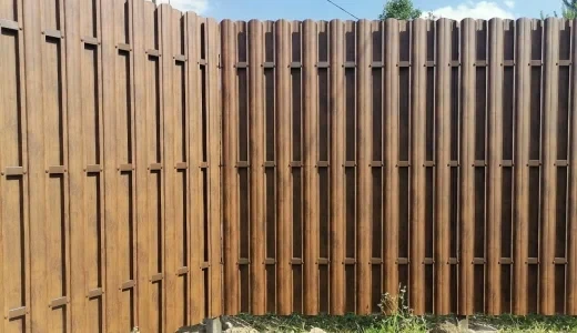 Евроштакетник Printech под светлое дерево